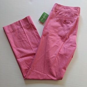 Lilly Pulitzer Pink Cotton Trousers Pants Sz 8